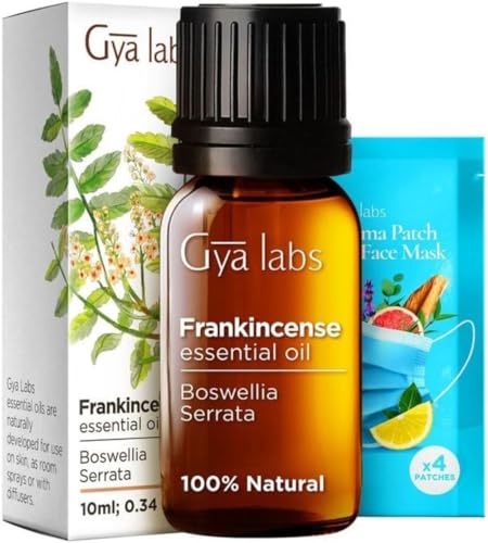 Gya Labs Frankincense Essential Oil - Soothing for Skin & Massage, Woody Balsamic Scent - 0.34 Fl Oz