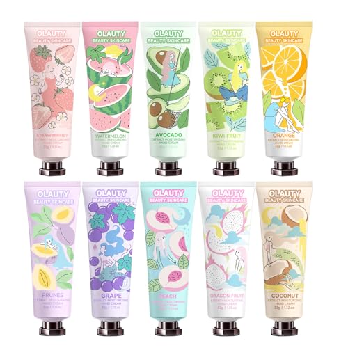 Natural Hand Cream Set - Deep Moisturization, Travel-Sized with Shea Butter - 10 Fragrances