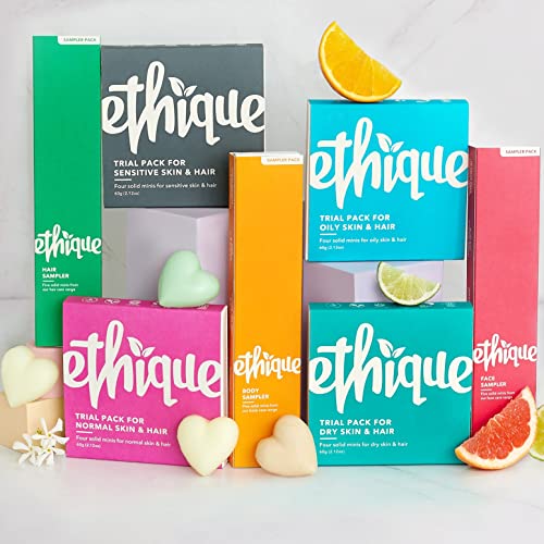 Ethique Hair Sampler - Vegan Shampoo & Conditioner Bars, Plastic-Free Travel Set - 5 Mini Bars