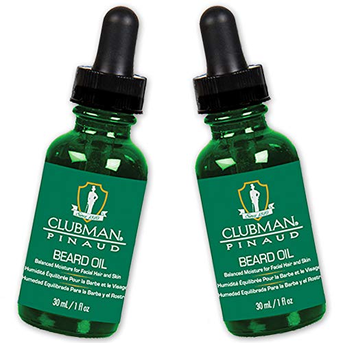 Clubman Pinaud Beard Oil - Nourishing Moisture for Frizz-Free Beards, Vegan - 1 oz x 2 pack