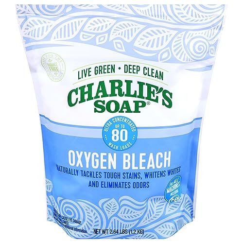 Charlie's Soap Oxygen Bleach Concentrate - Non-Chlorine Stain Remover, Color Safe - 2.64 lbs