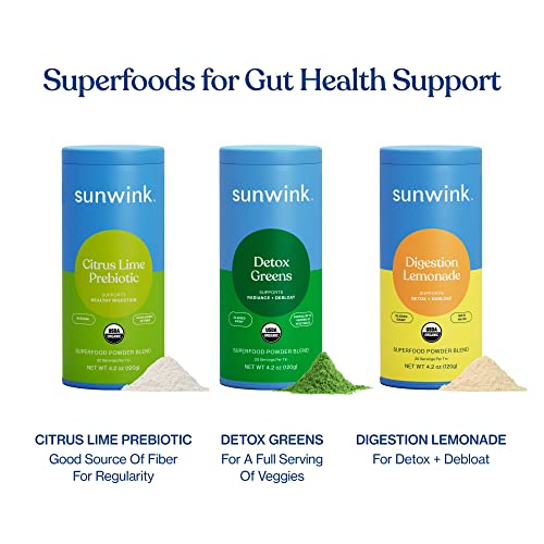 Sunwink Superfood Powder - Supports Digestion & Detox, Organic Ingredients - 4.2oz, 20 Servings