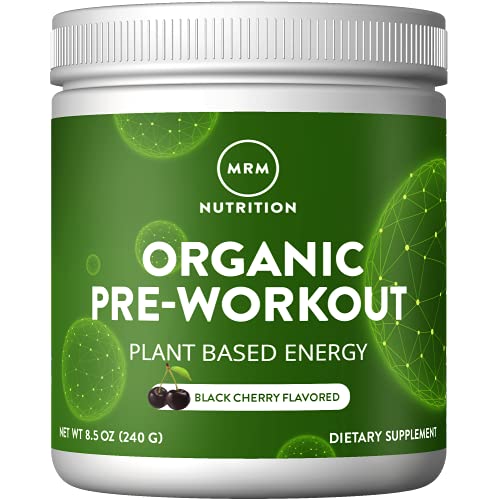 MRM Nutrition Organic Pre-Workout Powder - Natural Energy & Focus, Vegan, Non-GMO - 20 Servings