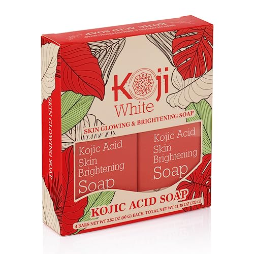 Koji White Soap Set - Brightening & Moisturizing, Vegan with Tea Tree & Coconut Oil - 4 Bars 2.82oz