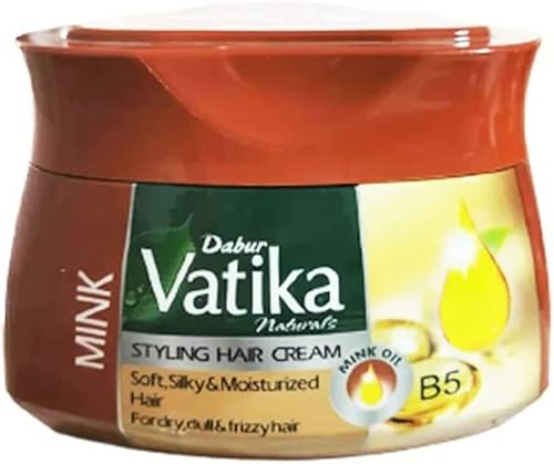 Vatika Hair Styling Cream with Mink Oil - Nourishes, Repairs, Non-Greasy, 140ml