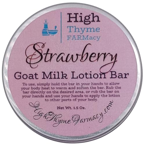 Strawberry Lotion Bar - Moisturizing Goat Milk, Zero Waste, Travel-Friendly - 2.5oz