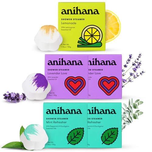 ANIHANA Shower Steamer Gift Set - Aromatherapy with Essential Oils, Paraben & Cruelty-Free - 5 Pack