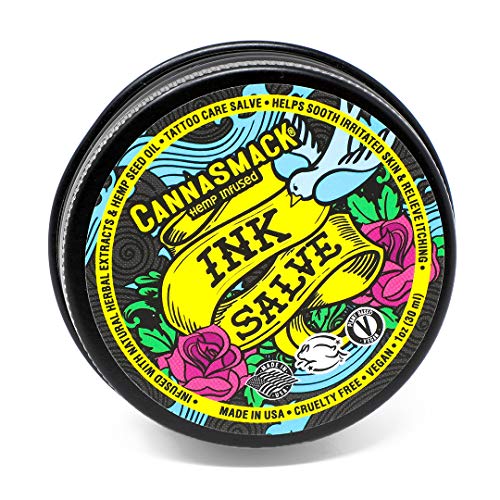 CannaSmack Ink Salve - Soothing Tattoo Aftercare Balm, Vegan & Natural Ingredients - 2oz