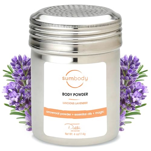 Sumbody Body Powder - Sweat Absorption, Lavender Scent, Natural Ingredients - 4oz Travel Size