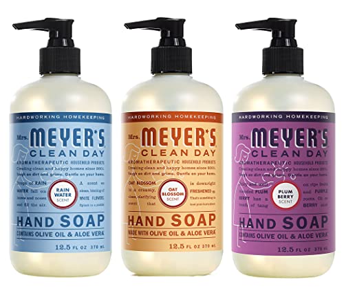 Mrs. Meyer's Hand Soap Variety Pack - Essential Oils, Paraben-Free, Mild Citrus Scent - 3 Pack