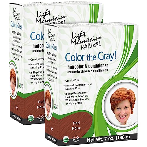Light Mountain Henna Hair Dye - Vibrant Color, Vegan & Chemical-Free, 7oz (Pack of 2)