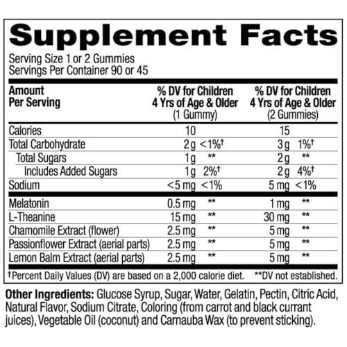 OLLY Kids Sleep Supplement - Supports Healthy Sleep Cycles, Raspberry Flavor - 90 Gummies