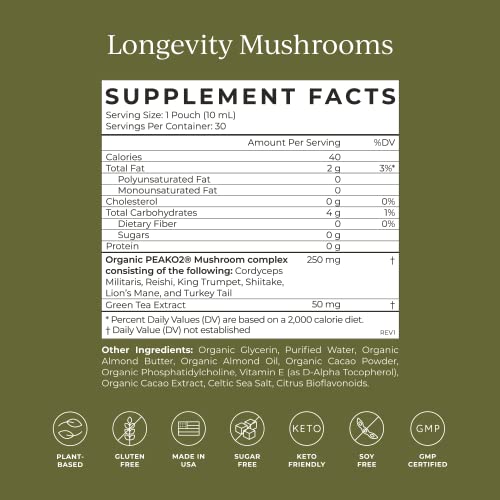 CYMBIOTIKA Mushroom Supplement - Immune Support & Energy, Organic Ingredients, 30 Pouches