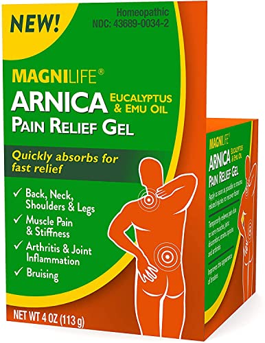 MagniLife Arnica Pain Relief Gel - Fast-Acting Relief for Neck & Back Pain, 4oz