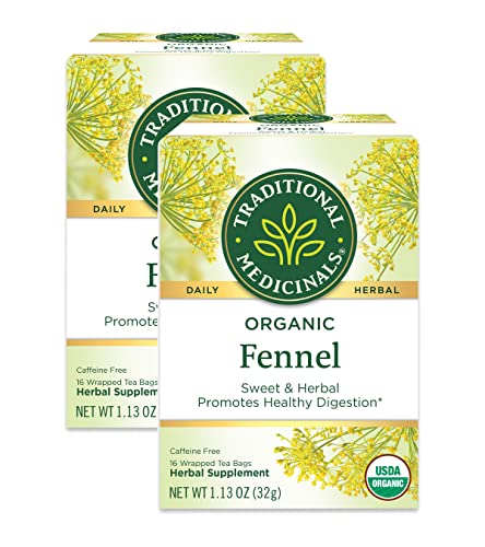 Traditional Medicinals Organic Fennel Tea - Supports Digestive Health, USDA Organic - 32 Bags