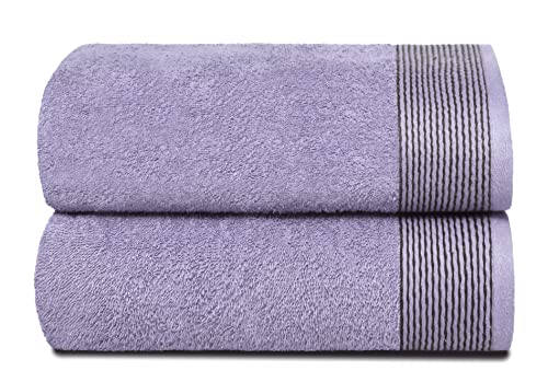 BELIZZI HOME Ultra Soft Cotton Bath Towels - Absorbent, Quick-Dry, Chemical-Free - 28x55 in, 2 Pack