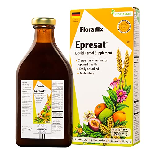 Floradix Epresat Adult Multivitamin - Daily Energy & Liver Support, Vegetarian, Non-GMO - 17 fl oz