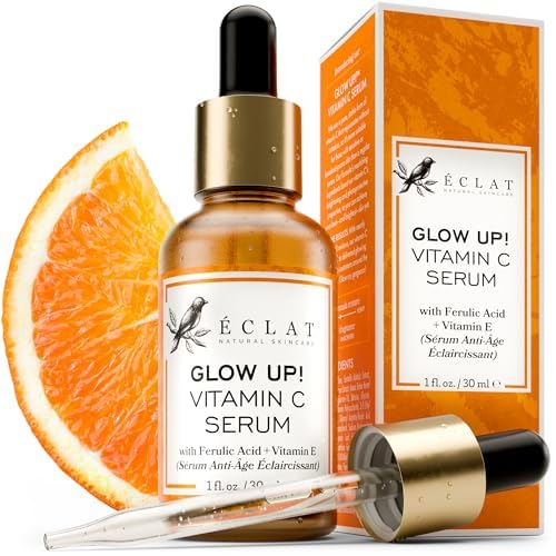 Eclat Vitamin C Face Serum - Brightening, Anti-Aging with Hyaluronic Acid & Vitamin E - 1oz