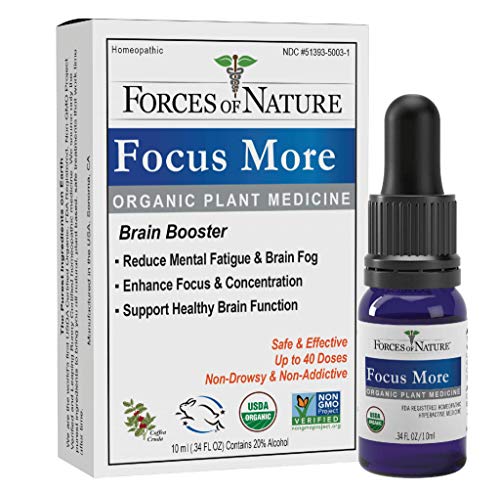 Forces of Nature Focus Supplement - Enhances Memory & Concentration, Homeopathic Blend - 0.34 Fl Oz