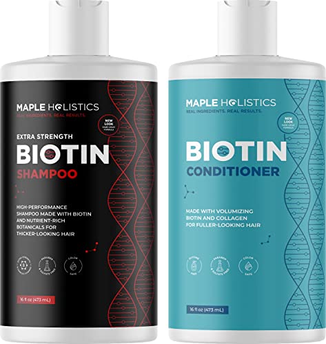 Premium Shampoo & Conditioner Set - Volumizing, Moisturizing, Biotin & Collagen Infused - 16oz