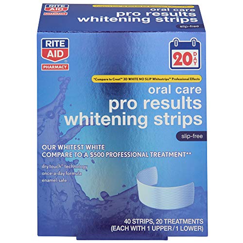 Rite Aid Pro Results Whitening Strips - Enamel-Safe, Slip-Free Technology - 40ct