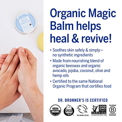 Dr. Bronner's Organic Magic Balm - Moisturizes & Soothes Dry Skin, Relieves Diaper Rash - 2oz