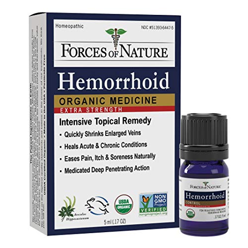 Forces of Nature Hemorrhoid Treatment - Fast Relief for Pain & Itching, USDA Organic - 0.17 Fl Oz