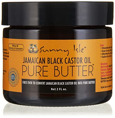 Sunny Isle Body Butter - Deep Moisturizer for Hair & Skin, 100% Pure Jamaican Black Castor Oil - 2oz