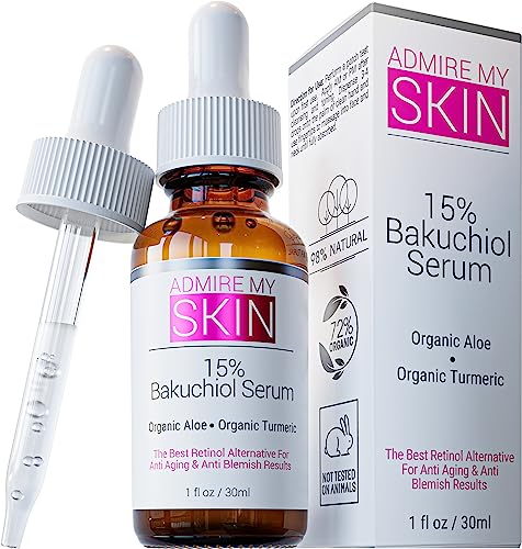 Admire My Skin Bakuchiol Face Serum - Anti-Aging & Blemish Control with Aloe & Turmeric - 1oz