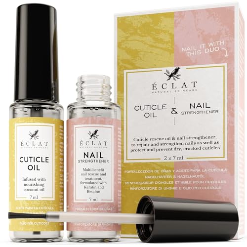 Nail Strengthener & Cuticle Oil - Boosts Growth, Repairs Damage, Vitamin E - 0.24 Fl Oz, Pack of 2