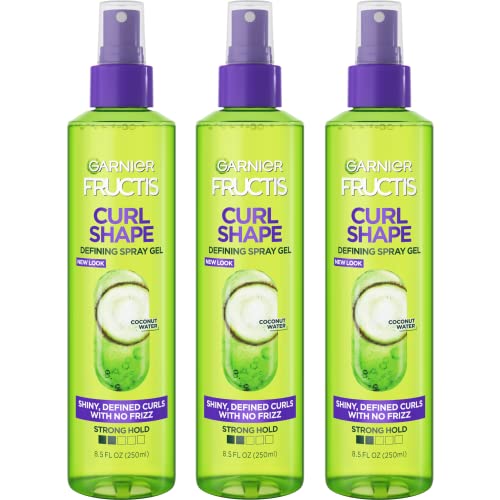 Garnier Fructis Curl Shape Defining Spray Gel - Frizz Control, Nourishing Shea Butter - 8.5 Fl Oz