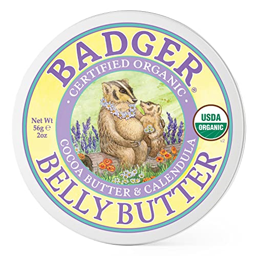 Badger Belly Butter - Relieves Itch, Certified Organic, Cocoa Butter & Calendula - 2 oz