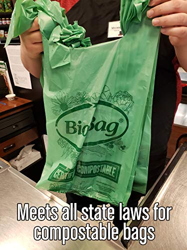 BioBag Compostable Shopping Bags - 10 lb Capacity, 600 Count, Ideal for Farmers Markets