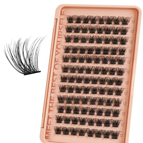 Higu Clace Lash Clusters - Mega Volume D Curl, Reusable, Natural Look - 96PCS, 12mm