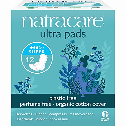 Natracare Feminine Pads - Certified Organic Cotton, Biodegradable, Chemical-Free - 12 Pack