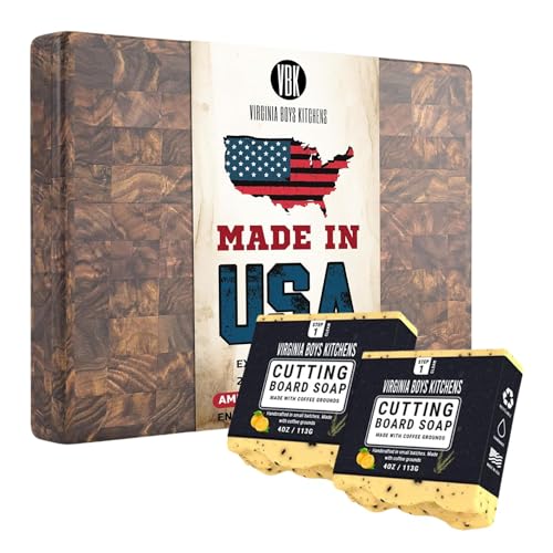 End Grain Walnut Cutting Board Set - Plant a Tree with Each Purchase, Handmade Soap - 20x16