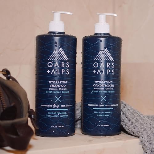 Oars + Alps Men's Conditioner - Deep Hydration, Kelp & Algae Extracts, Fresh Ocean Splash - 32 Fl Oz