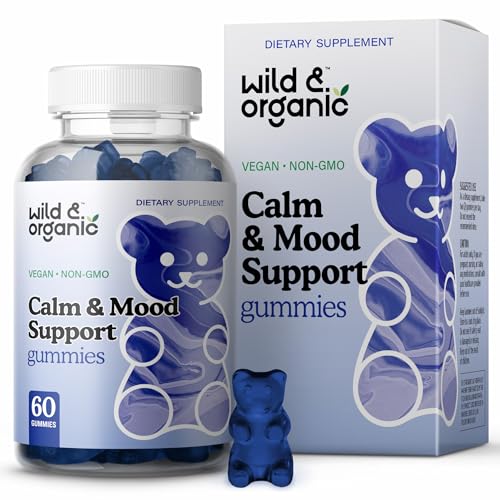 Wild & Organic Calm Gummies - Mood Support with Ashwagandha & Rhodiola - 60 Gummies