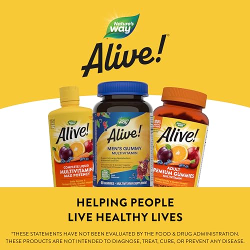 Nature's Way Alive! Men's Gummy Multivitamin - Boosts Energy & Muscle Function, 60 Gummies