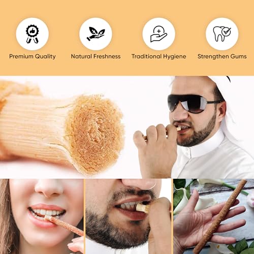 Sewak Al-Falah Miswak Toothbrush - Natural Cleaning, Soft Bristles, 10 Pack for Families