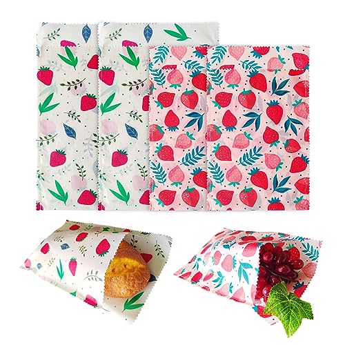 Envoltura Verde Organic Beeswax Food Wraps - Airtight Seal, Plastic-Free, 4-Pack Sizes