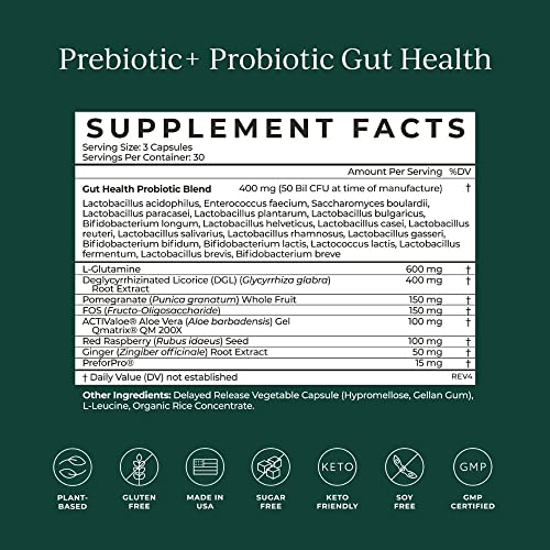 CYMBIOTIKA Probiotic + Prebiotic Digestive Supplement - Immune Support, 50B CFU, 90 Capsules