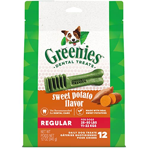 Greenies Dog Treat - Supports Dental Health, Real Sweet Potato Flavor - 12 oz, 12 Treats