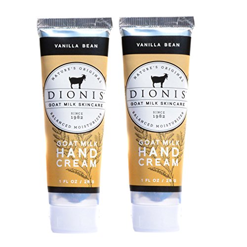 Dionis Goat Milk Hand Cream Set - Hydrating Vanilla Bean, Paraben & Gluten Free - 2 Pack