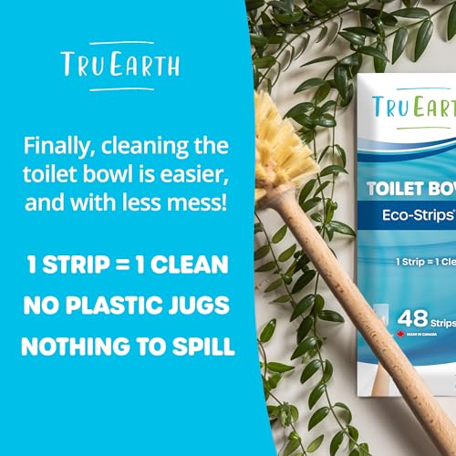 Tru Earth Toilet Bowl Cleaner Strips - No More Toilet Rings, Septic-Safe, 48 Strips