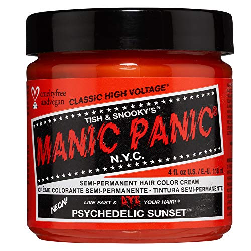 MANIC PANIC Psychedelic Sunset Hair Dye - Radiant Orange, Vegan & Ammonia-Free - 4oz