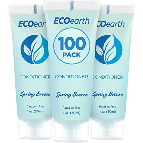 EcoEarth Travel Conditioner - Refreshing Spring Breeze, Cruelty-Free, TSA-Approved - 1 fl oz, 100 PK