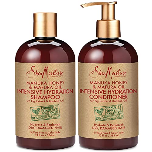 SheaMoisture Shampoo & Conditioner Set - Hydrate & Repair with Manuka Honey, 13 Fl Oz Each