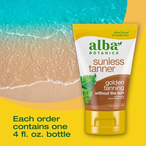 Alba Botanica Self Tanner - Buildable Hydrating Tan with Vegetarian Ingredients - 4 oz