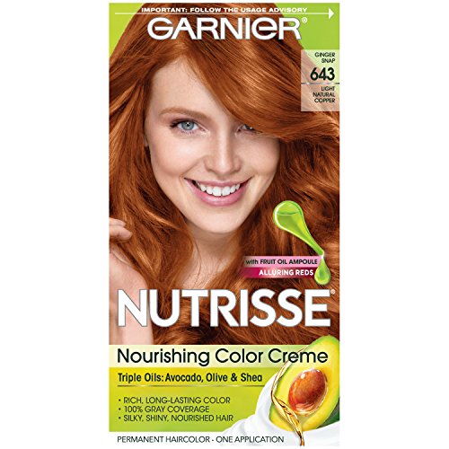 Garnier Nutrisse Hair Dye - Nourishing Color with Triple Fruit Oils, Light Natural Copper - 1 ea